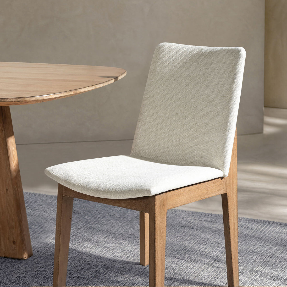 Light beige dining chair set by HouseOfZazla with reclaimed pine wood frames, set of 2 on Tampa Home & Garden Store