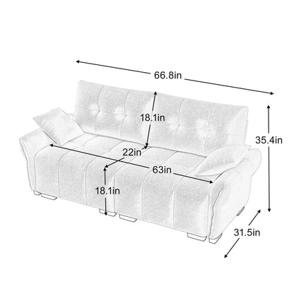 Premium Two Seater Sofa and Chenille Fabric Detail