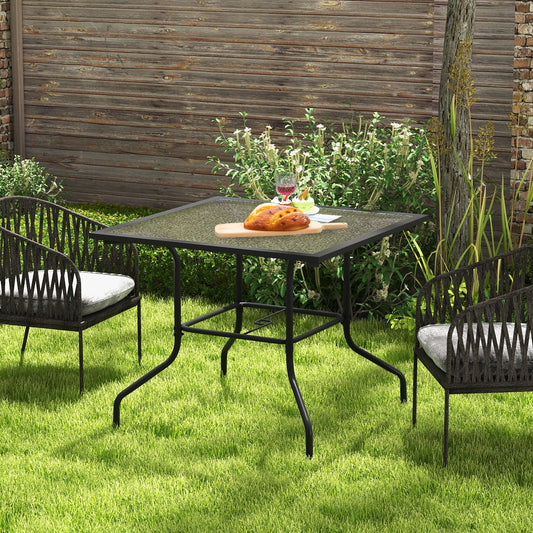 35 x 35 Inch Patio Dining Table with 1.5 Inch Umbrella Hole without Umbrella - Tampa Home & Garden Store