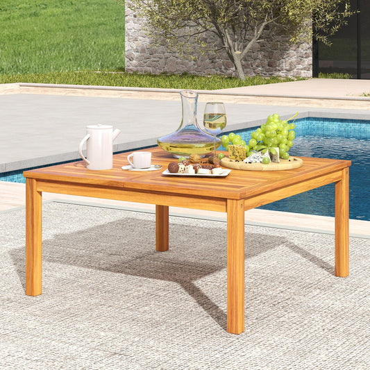 35.5 Inches Patio Solid Acacia Wood Coffee Table Side Table - Tampa Home & Garden Store