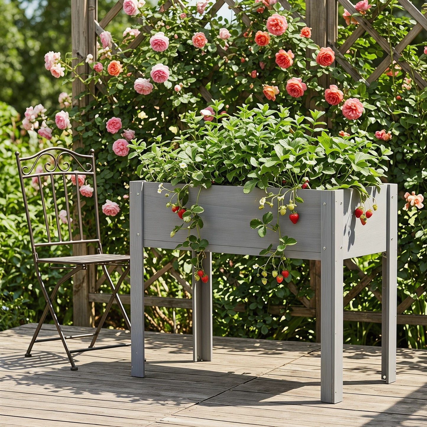 Raised Outdoor Garden Bed and Planter Box