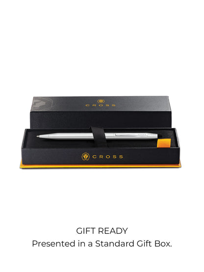 Classic Century Ballpoint Pen by A.T. Cross in chrome finish, gift-ready in a Cross gift box on Tampa Home & Garden Store