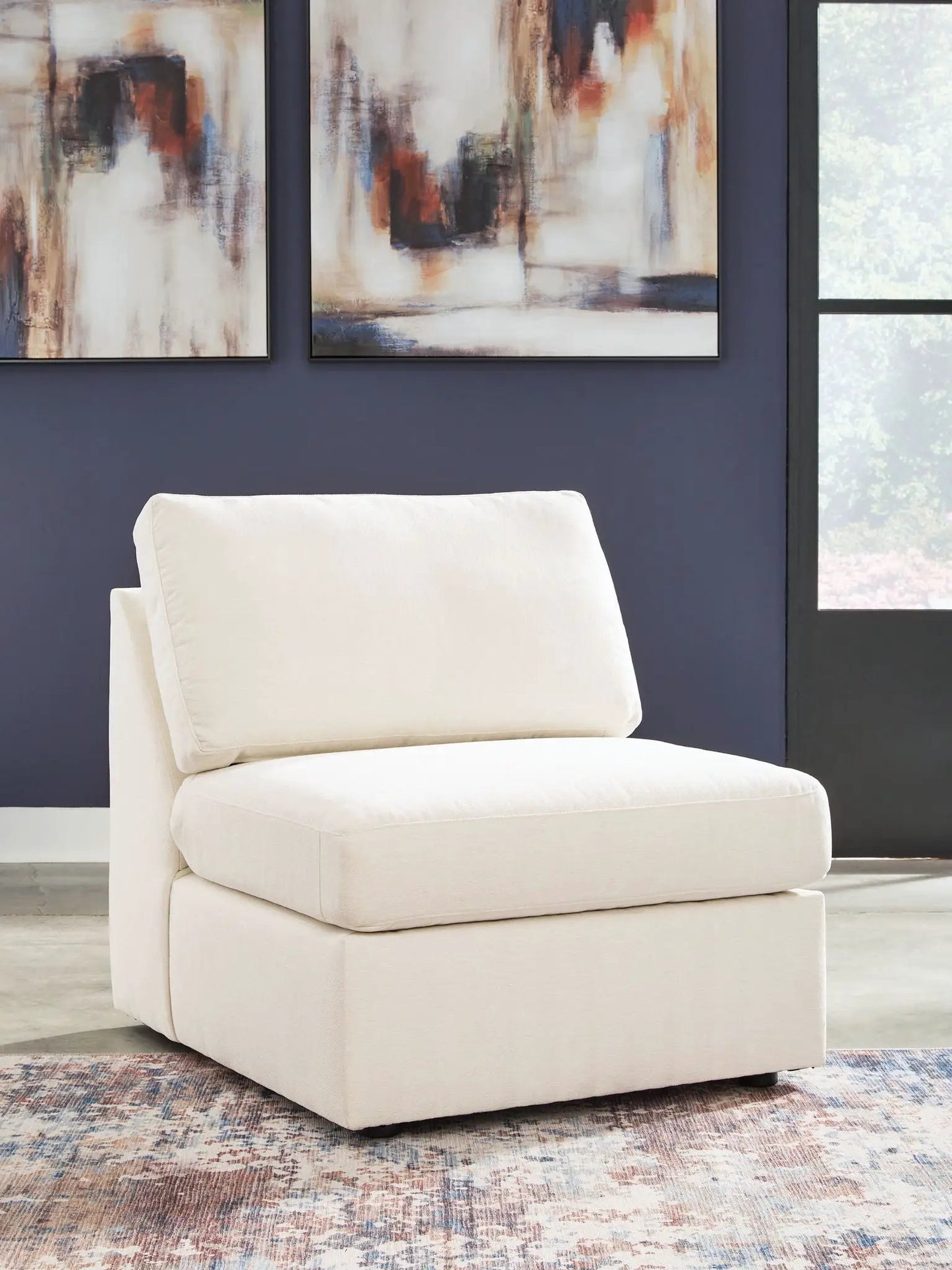 Modmax Sectional Oyster cream fabric stationary sofa module by Unique Piece Furniture on Tampa Home & Garden Store