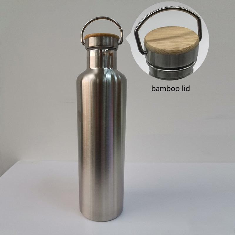 Stevvex stainless steel double-wall water bottle with loop handle on Tampa Home & Garden Store
