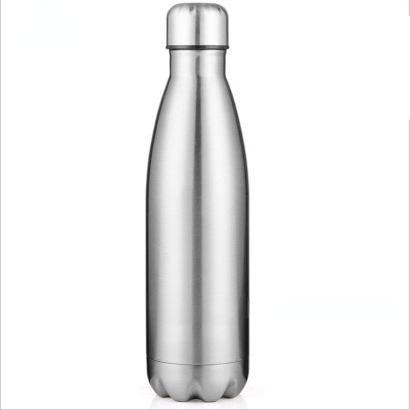 Stevvex stainless steel water bottle double-wall insulated silver on Tampa Home & Garden Store