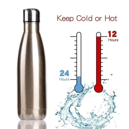 Stevvex stainless steel doublewall bottle with vacuum insulation keeps hot/cold 350–1000ml on Tampa Home & Garden Store