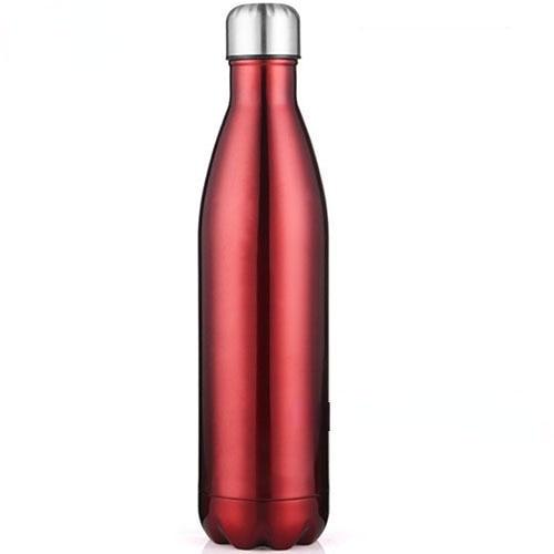 Stevvex red stainless steel water bottle, double-wall insulated travel flask on Tampa Home & Garden Store