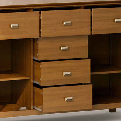 Artisan Handcrafted Sideboard Buffet by Unique Piece Furniture, honey wood with square pulls on Tampa Home & Garden Store