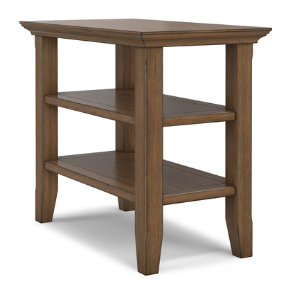 Narrow side table with two open shelves rustic brown wood HouseOfZazla on Tampa Home & Garden Store