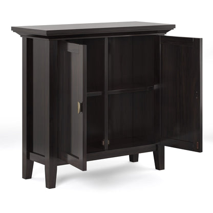 Redmond Low Storage Cabinet Hickory Brown by HouseOfZazla; dark wood cabinet with shelves on Tampa Home & Garden Store