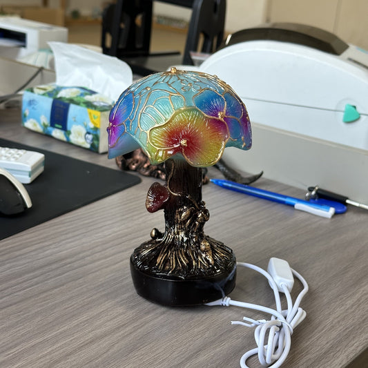 USB Resin Mushroom Lamp – Hand-Painted LED Night Light for Bedroom or Holiday Decor - Tampa Home & Garden Store