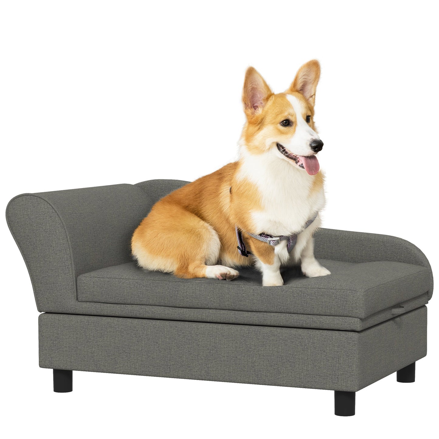 PawHut Pet Sofa Dog Couch Gray fabric dog bed on Tampa Home & Garden Store