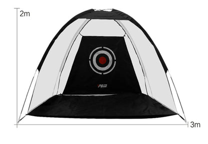 Golf practice net tent with target, black and gray mesh, 2m tall by 3m wide on Tampa Home & Garden Store