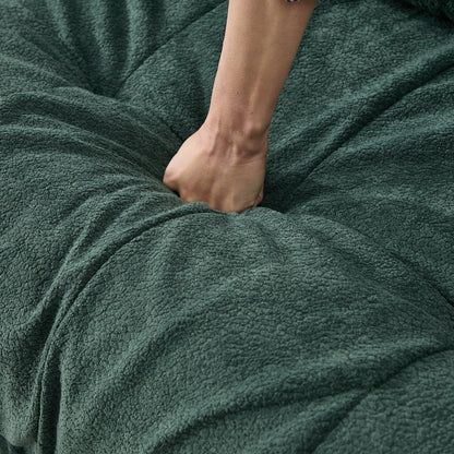 Modular Sectional Sofa Cloud Couch in deep green plush fabric by HouseOfZazla on Tampa Home & Garden Store