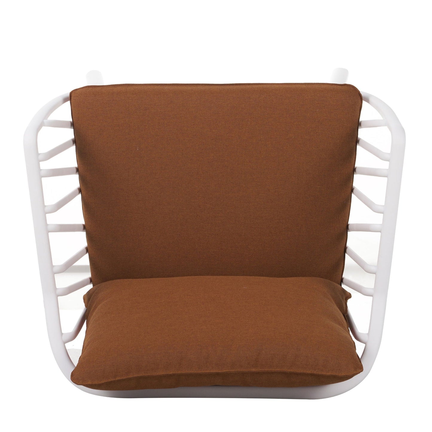 Huron Outdoor Club Chair set of 2, white frame with brown cushions by HouseOfZazla on Tampa Home & Garden Store