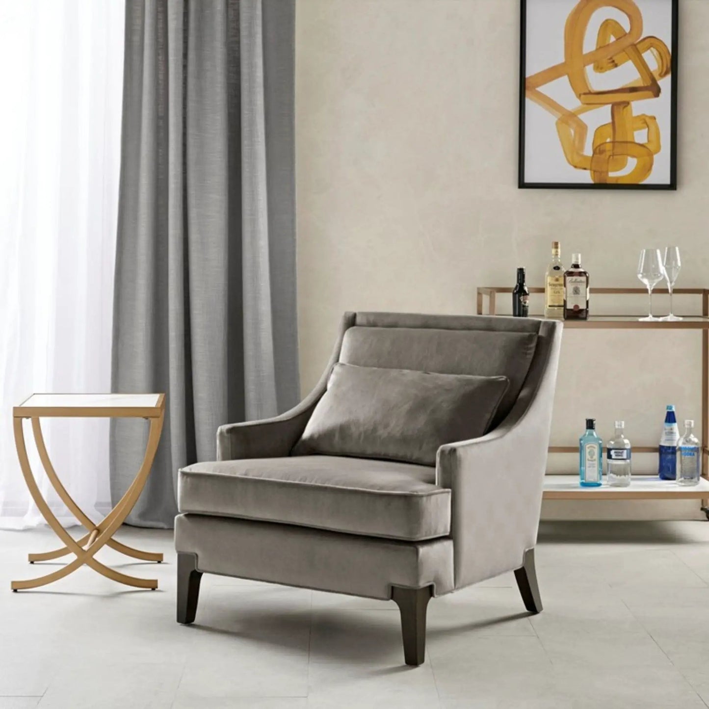 Anna Accent Chair with Modern Design and Jacquard