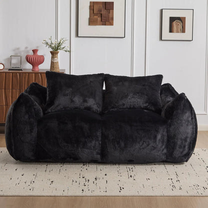 Giant Bean Bag Couch and Fluffy Loveseat