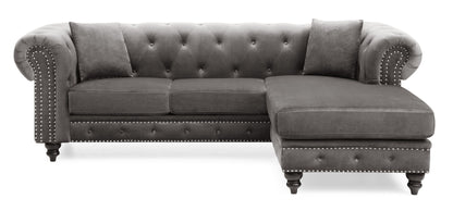 Nola Luxurious Microsuede and Tufted Chaise