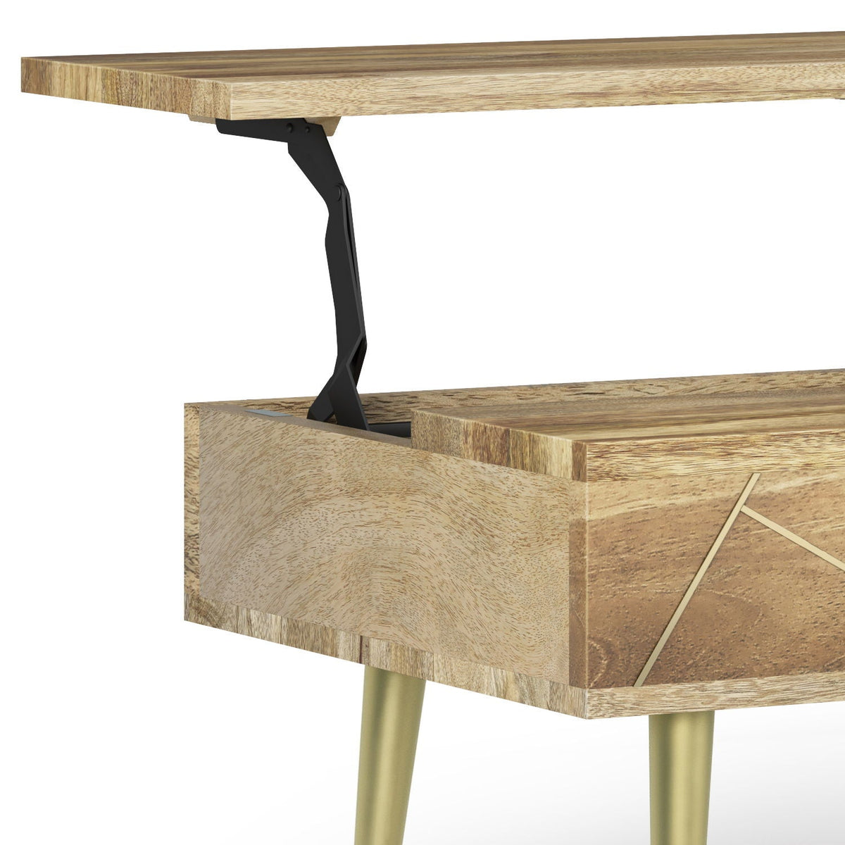 Handcrafted Lift Top Coffee Table and Storage in oak with black metal mechanism HouseOfZazla on Tampa Home & Garden Store