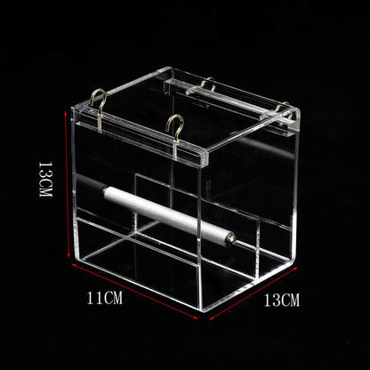 Acrylic bird feeder with top hooks and internal tube, brand Sell My Stuff, 13x13x11 cm on Tampa Home & Garden Store