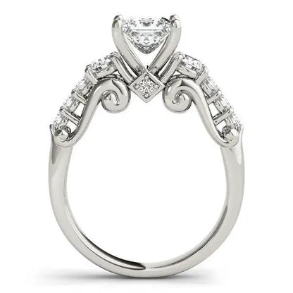 Ring: 14k white gold three-stone antique diamond engagement ring, 1 3/4 cttw, Bids.com on Tampa Home & Garden Store