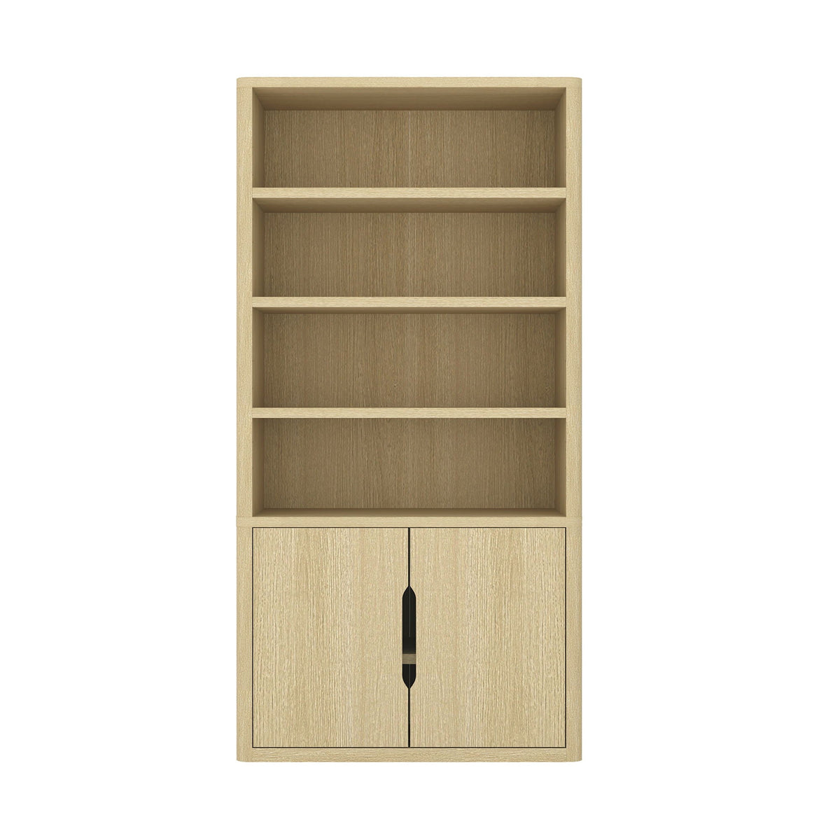 Modern bookcase cabinet with adjustable shelves in light oak bottom cabinet doors HouseOfZazla on Tampa Home & Garden Store