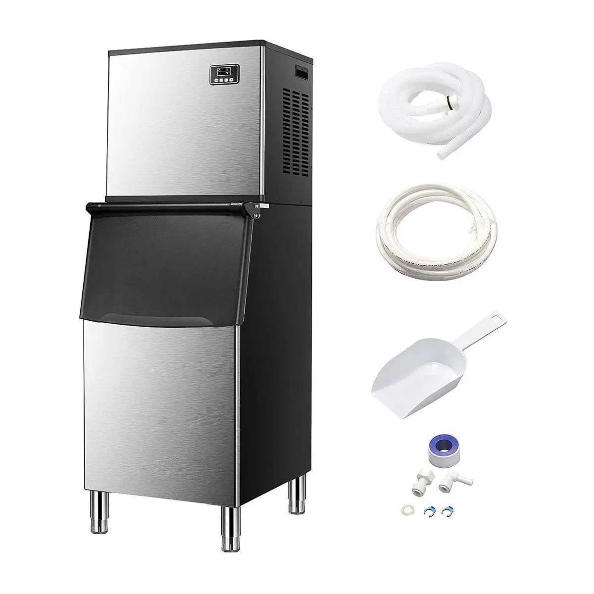 Split commercial ice maker 360 Lbs/Day by Kismile, stainless steel with hoses, scoop, fittings on Tampa Home & Garden Store