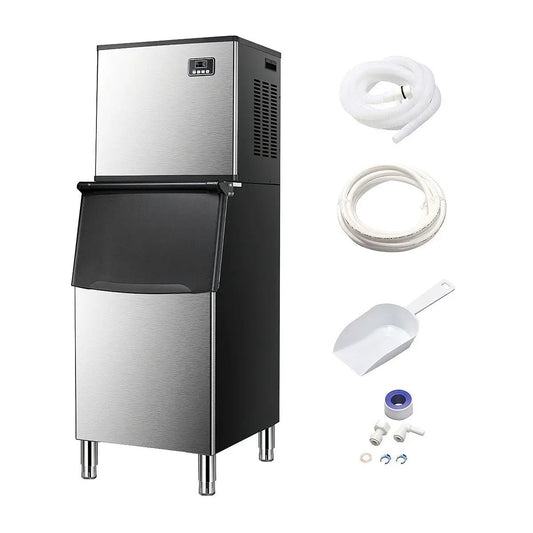 Split commercial ice maker 360 Lbs/Day by Kismile, stainless steel with hoses, scoop, fittings on Tampa Home & Garden Store