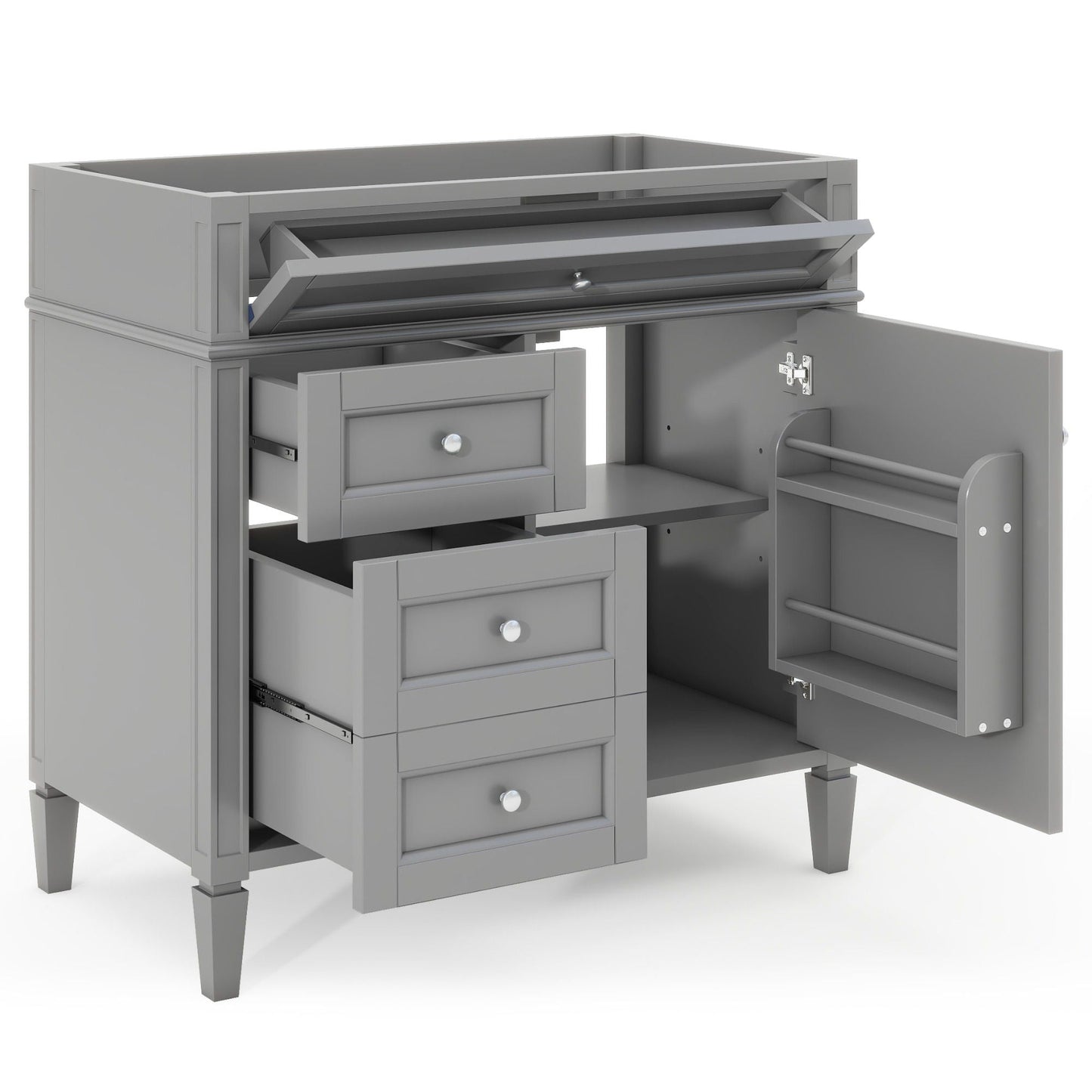 Solid Wood Bathroom Vanity and Two Drawers
