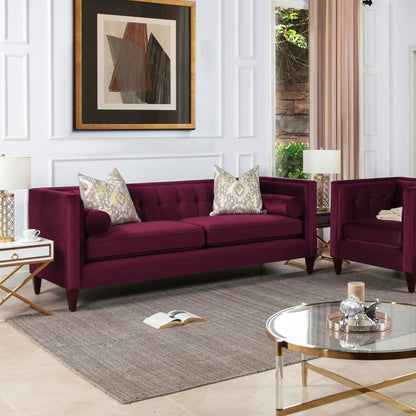 Jack - Modern Tuxedo Tufted Sofa in burgundy velvet by Unique Piece Furniture on Tampa Home & Garden Store