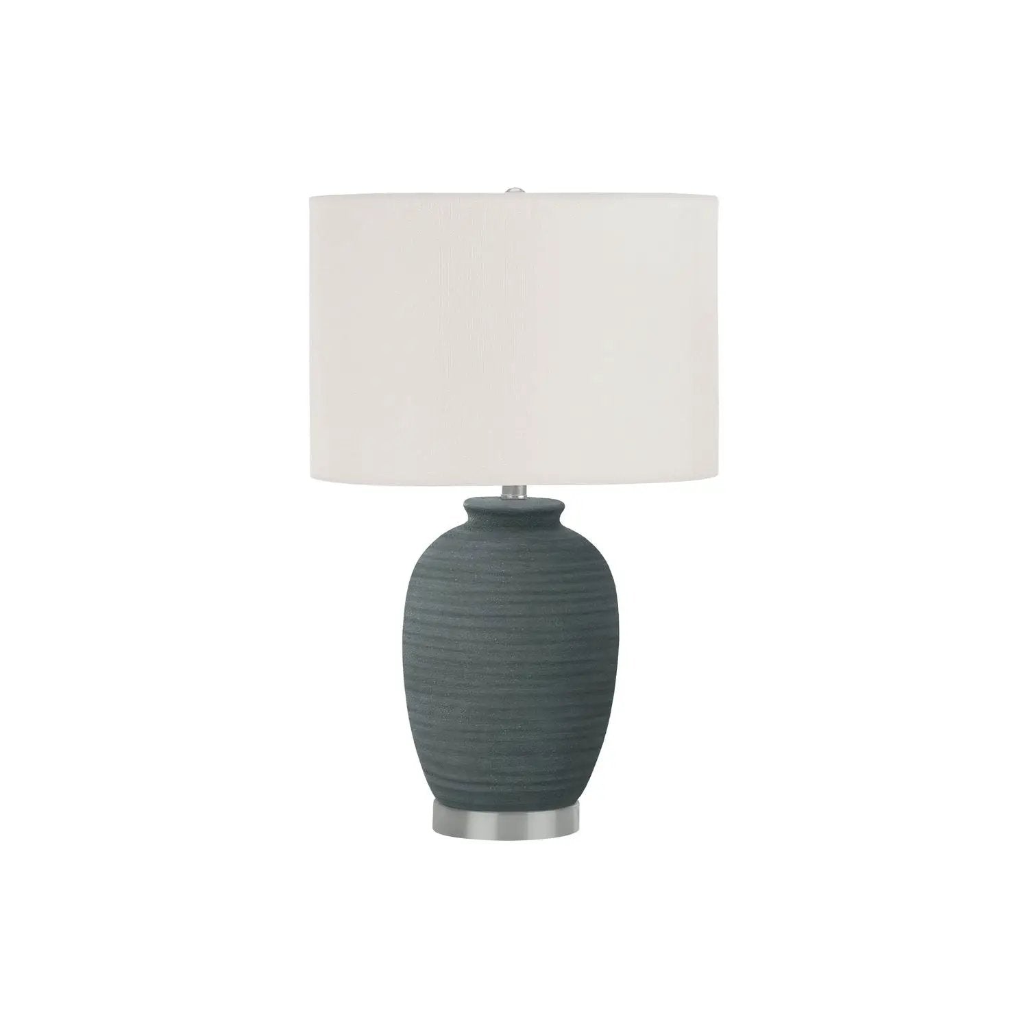 Table lamp ceramic blue base with white shade, contemporary design by Unique Piece Furniture on Tampa Home & Garden Store