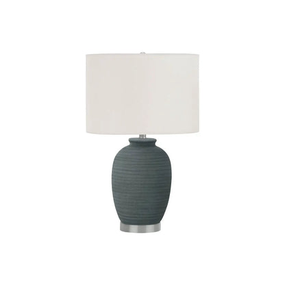Table lamp ceramic blue base with white shade, contemporary design by Unique Piece Furniture on Tampa Home & Garden Store