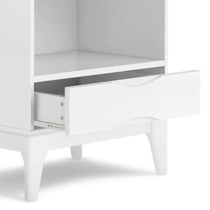 Harper white bookcase with storage, drawer and tapered legs by Unique Piece Furniture on Tampa Home & Garden Store