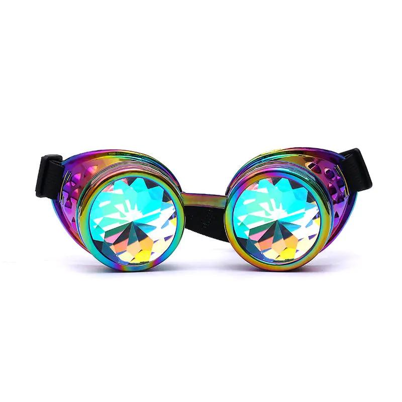 Steampunk goggles pair FLIPSTYLEZLLC iridescent rainbow finish with faceted crystal lenses on Tampa Home & Garden Store