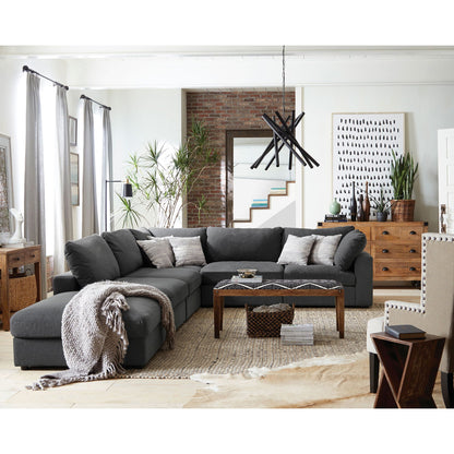 Rhette - Upholstered Sectional, 2-piece living room set in charcoal gray by HouseOfZazla on Tampa Home & Garden Store