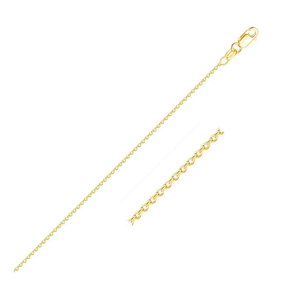14k yellow gold round cable link chain necklace 1.2mm with lobster clasp on Tampa Home & Garden Store