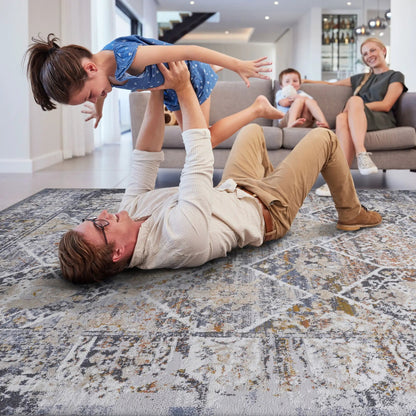 Payas traditional area rug blue-gray ivory accents by Unique Piece Furniture on Tampa Home & Garden Store