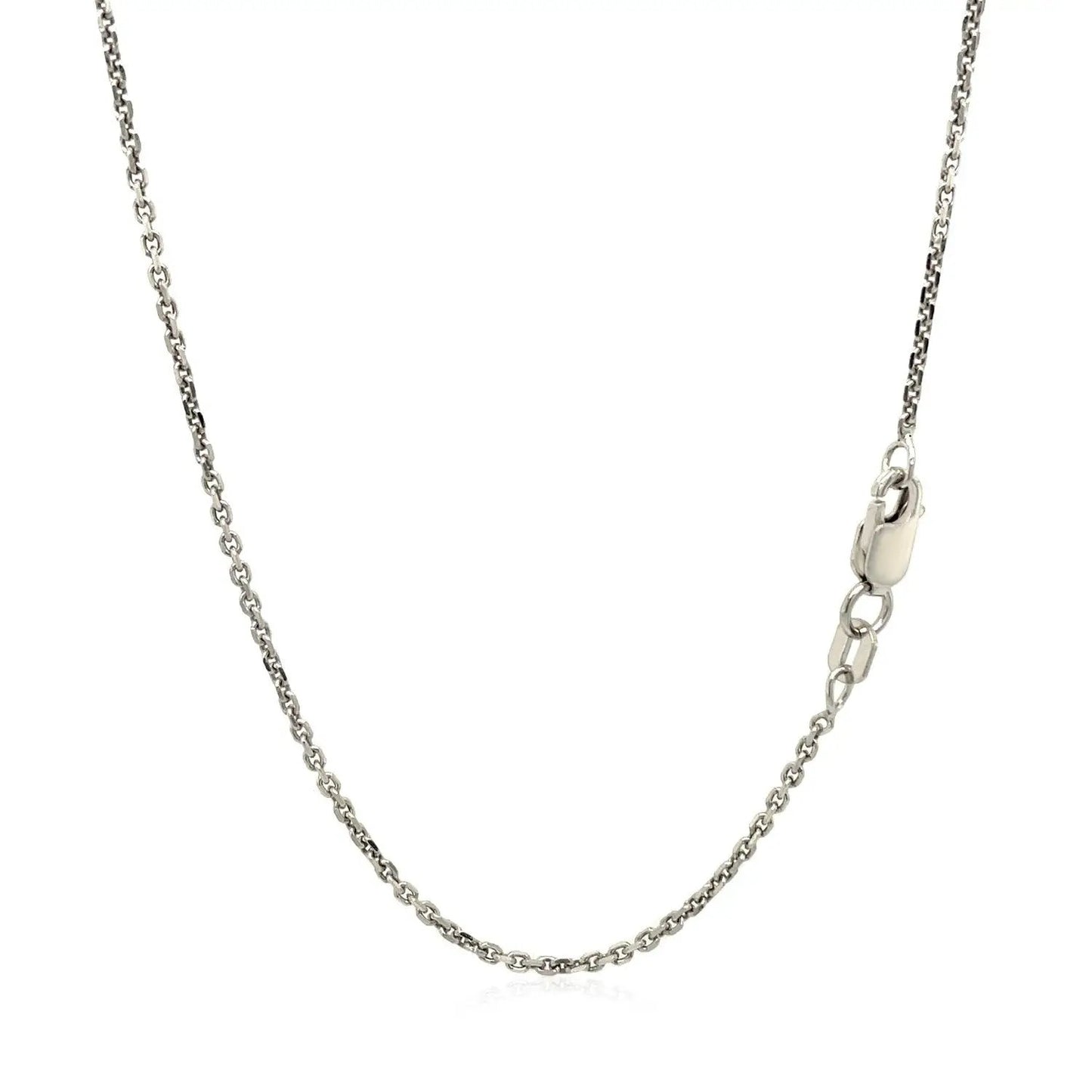 14k white gold diamond-cut cable chain necklace 1.4mm with lobster clasp on Tampa Home & Garden Store
