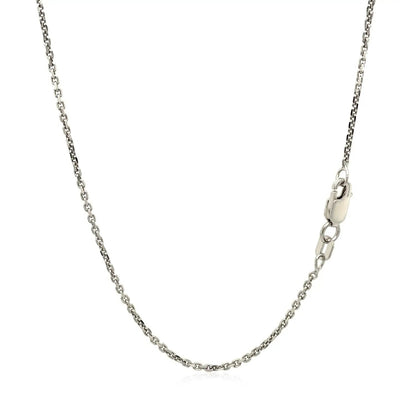 14k white gold diamond-cut cable chain necklace 1.4mm with lobster clasp on Tampa Home & Garden Store
