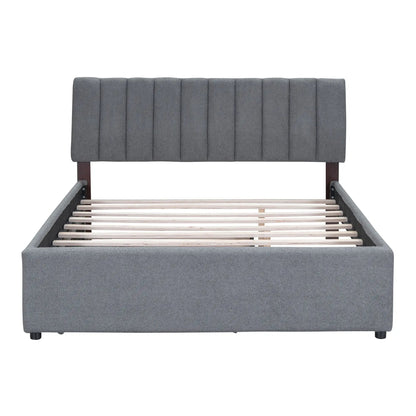 Upholstered Platform Bed With Trundle System