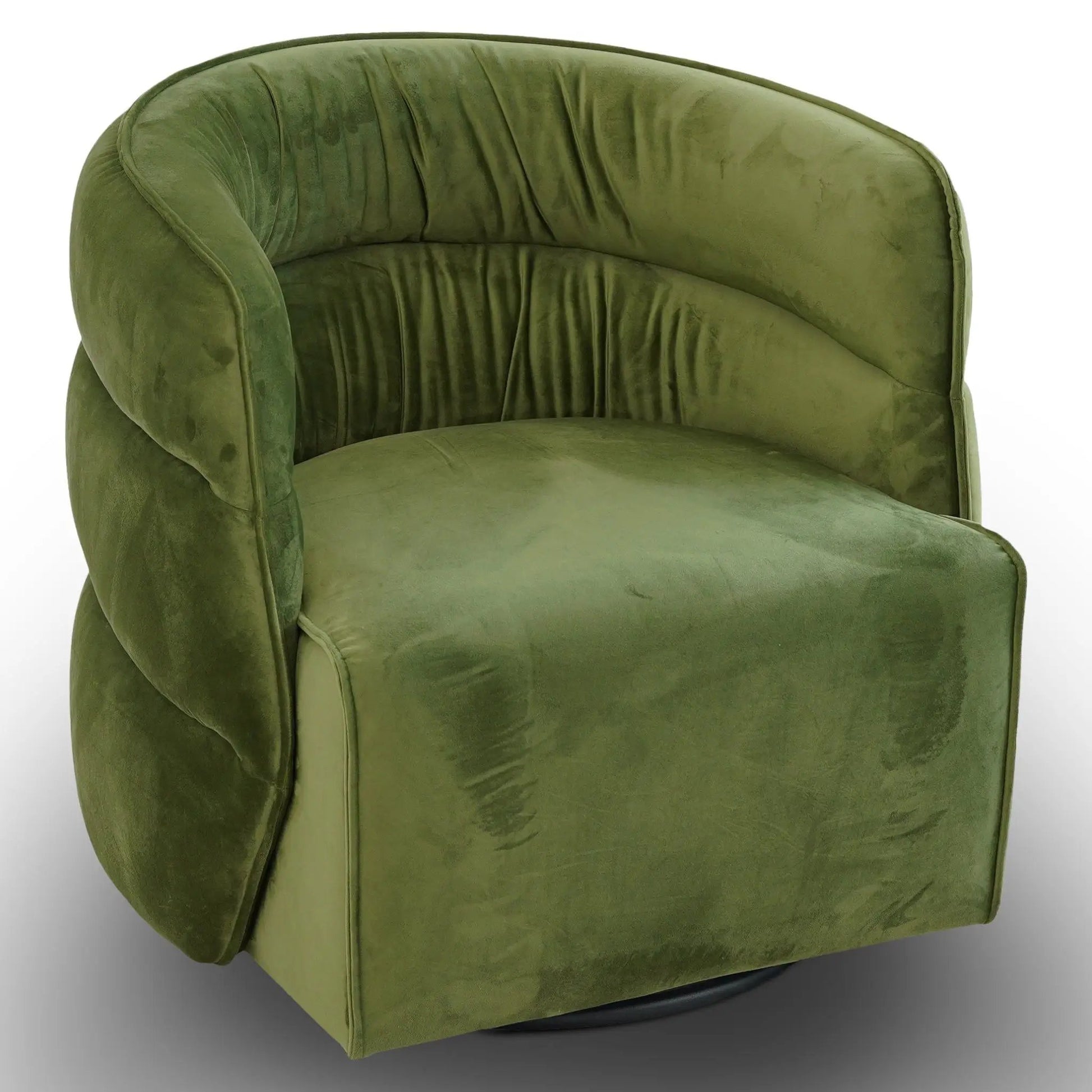 Walden Stylish Swivel Chair olive green velvet curved back by Unique Piece Furniture on Tampa Home & Garden Store