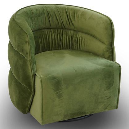 Walden Stylish Swivel Chair olive green velvet curved back by Unique Piece Furniture on Tampa Home & Garden Store