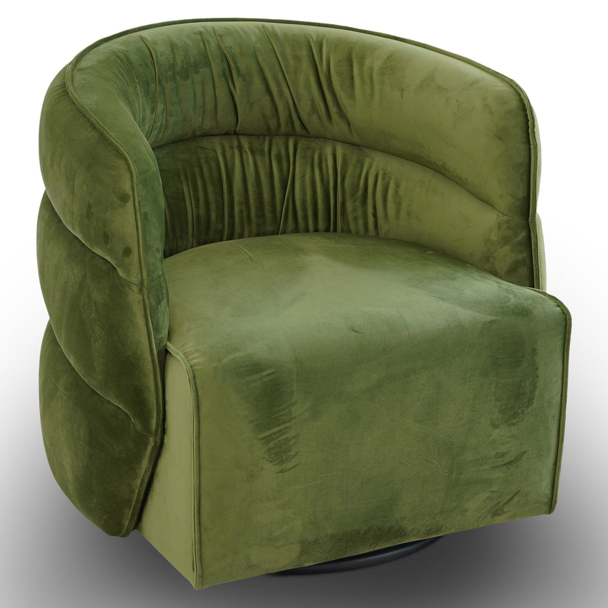 Walden Stylish Swivel Chair with Integrated Armrests, green velvet upholstery on Tampa Home & Garden Store