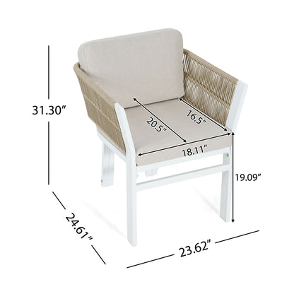 Durable Aluminum Outdoor Dining Chairs Set of Two