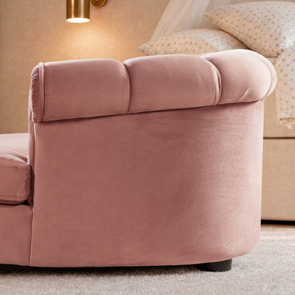 Halle 35.5in Rolled-Arm Dog Bed in pink velvet by HouseOfZazla with plush rolled arms on Tampa Home & Garden Store