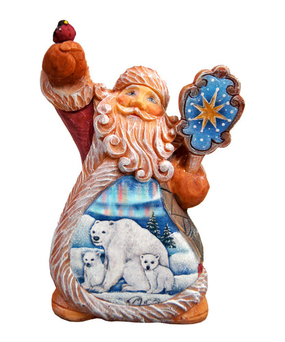 Santa Polar Bear Hand-Painted Sculpted Holiday Ornament by G.DeBrekht on Tampa Home & Garden Store