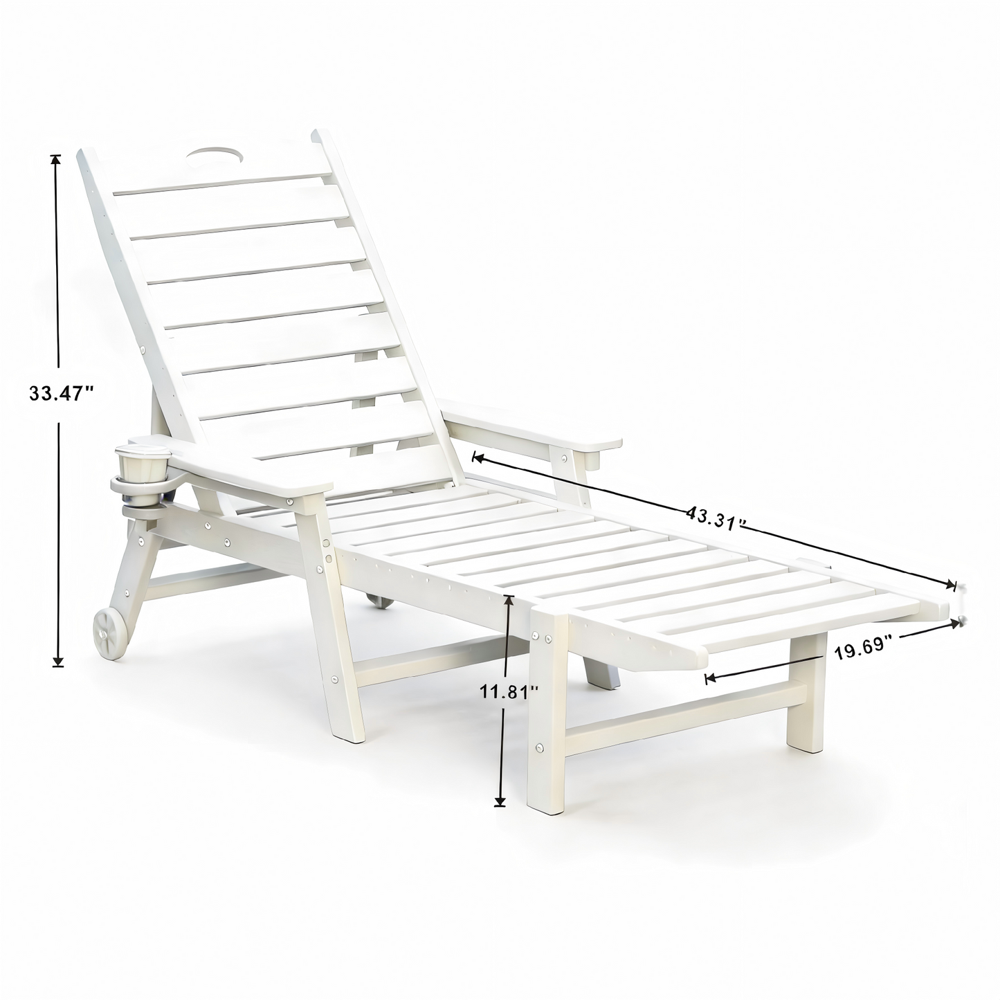 Durable HDPE Chaise Lounge Chair for Outdoor Use