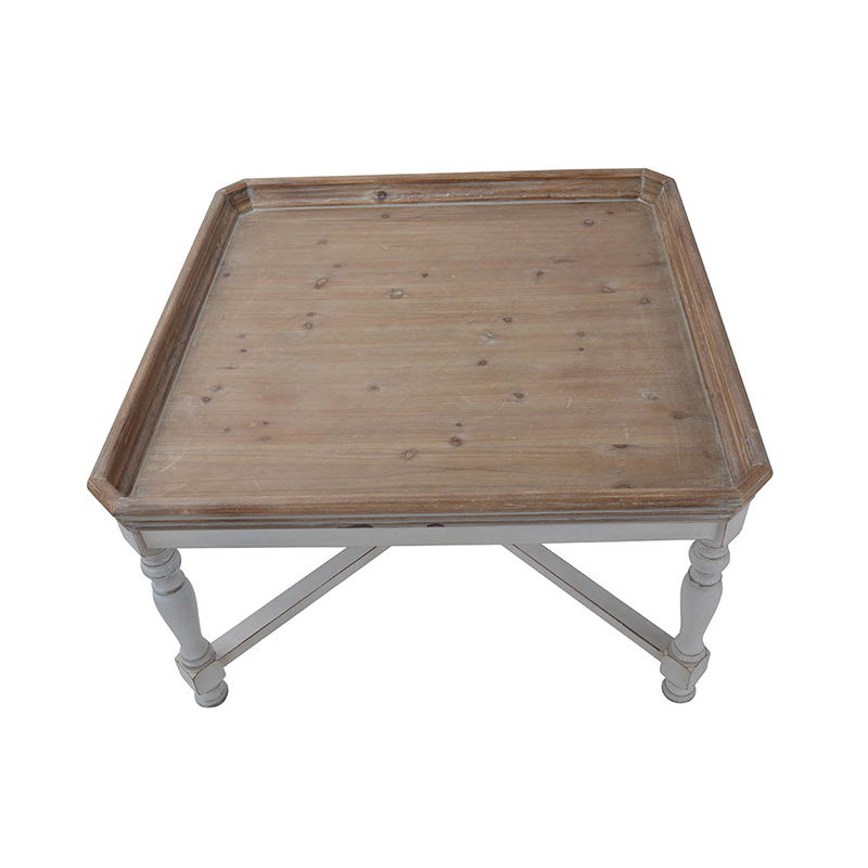 Narrow Alcott Side Table in light fir with white turned legs on Tampa Home & Garden Store