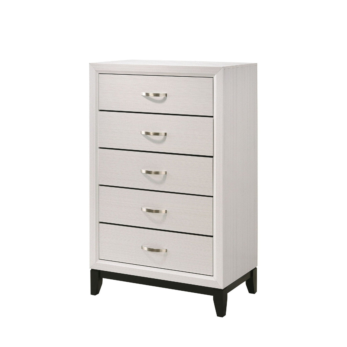Contemporary 5-drawer tall chest in light gray with metal handles HouseOfZazla on Tampa Home & Garden Store