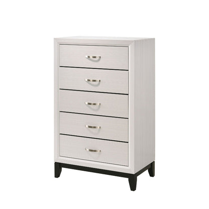 Contemporary 5-drawer tall chest in light gray with metal handles HouseOfZazla on Tampa Home & Garden Store